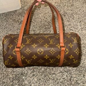 Louis Vuitton Brown and Tan Monogram Cylinder Bag